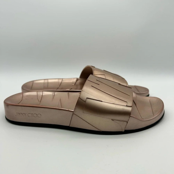 New jimmy Choo Rey slides rose gold size 37 display pair - Picture 10 of 13